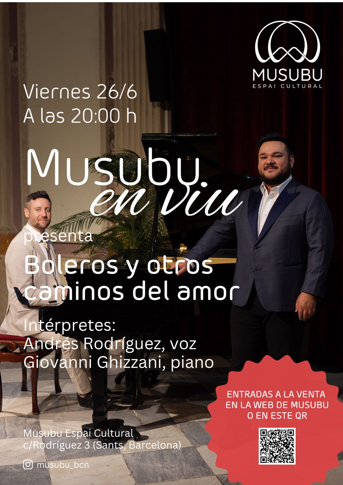 Cartel del concierto Musubu en viu